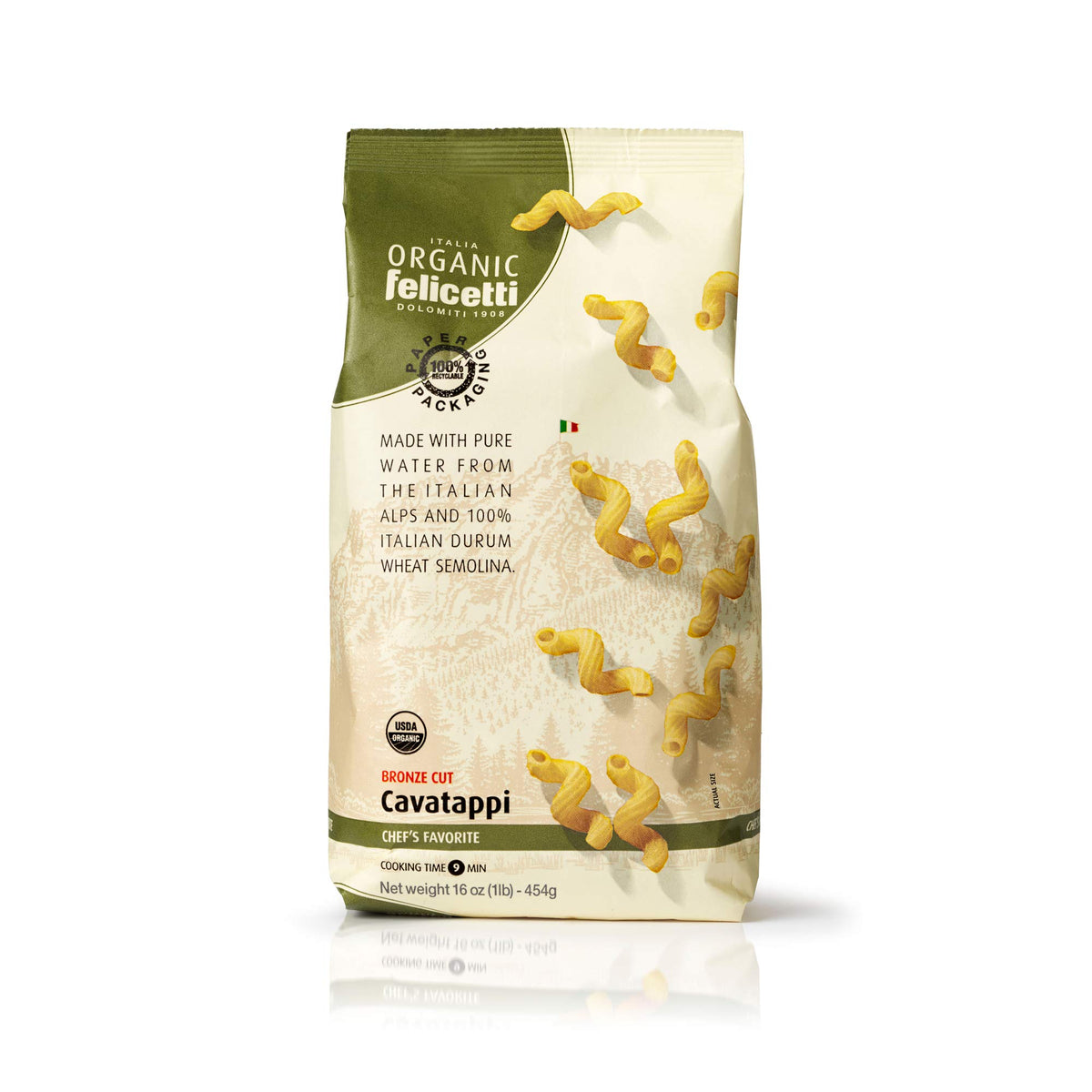 Felicetti cavatappi pack frontal mostrando envase doble y aspecto orgánico