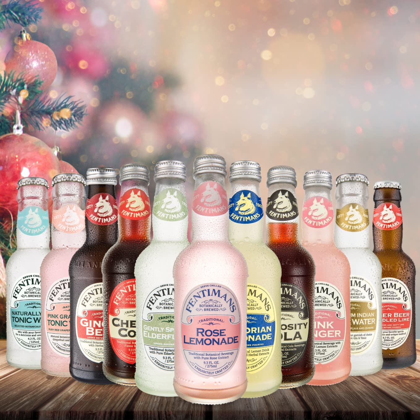 Fentimans botella en mano para mostrar tamaño práctico de 9.3 fl oz