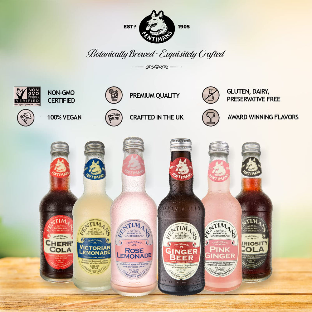 Fentimans burbujeo cercano que resalta la efervescencia natural y frescura