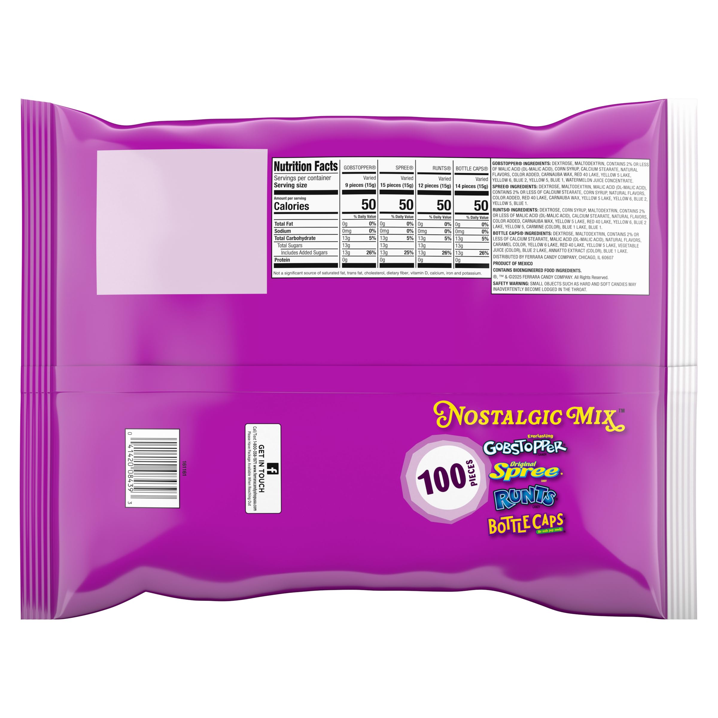 Ferrara close-up Gobstoppers capas que muestran cambio de sabor