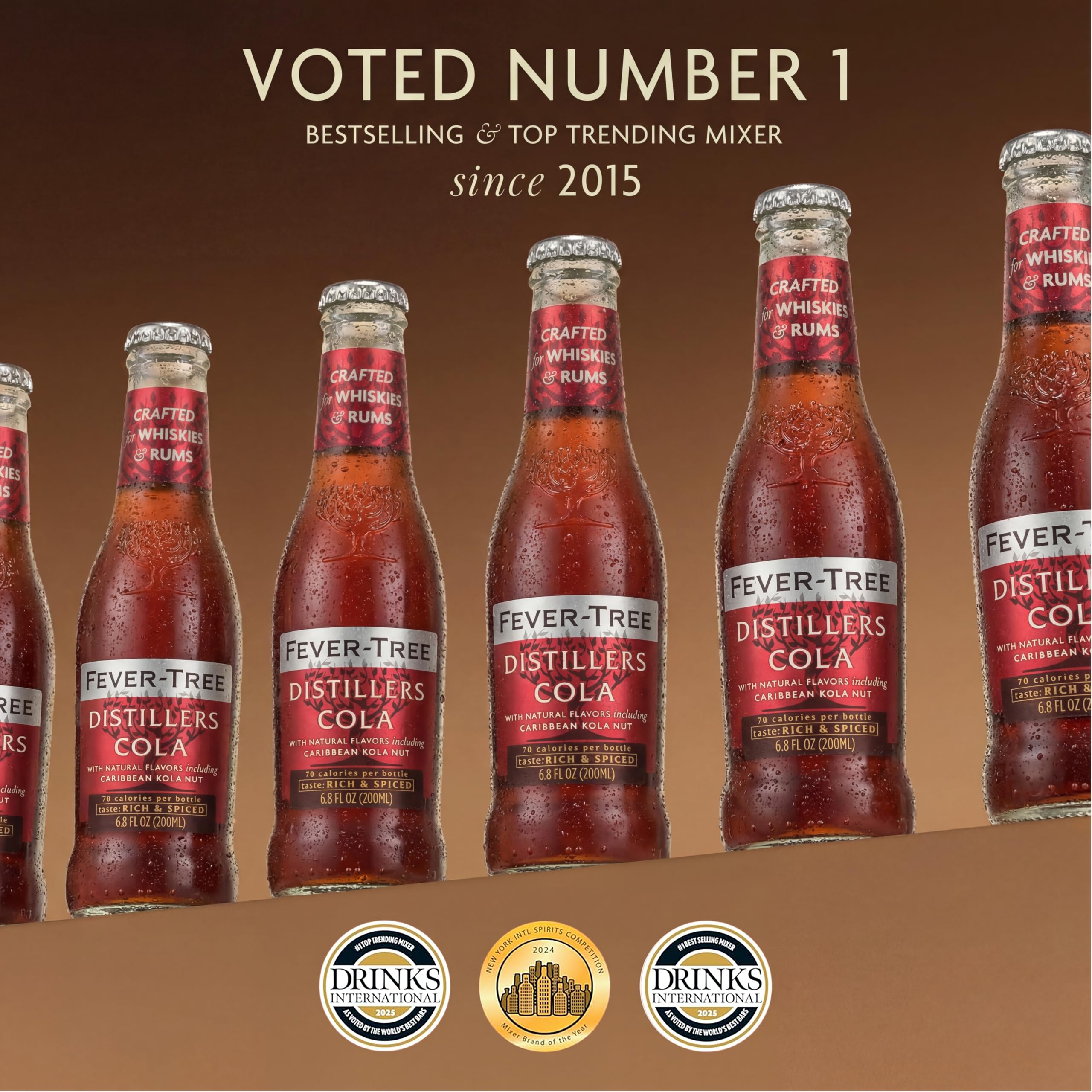 Fever-Tree Distillers Cola botella en mano para servir fácilmente
