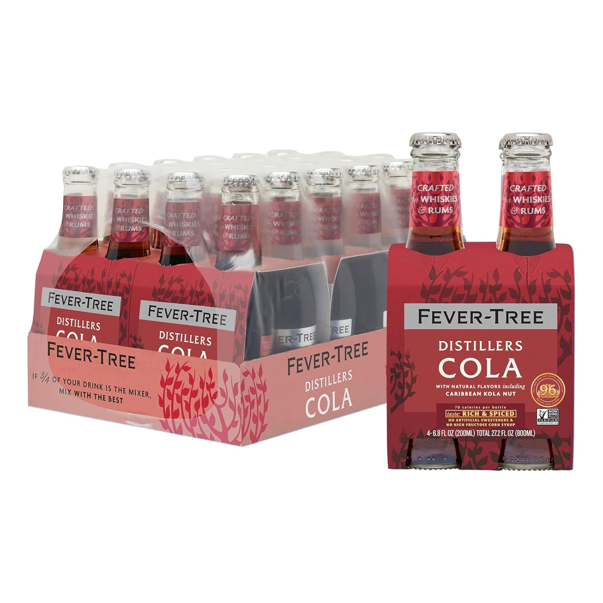 Fever-Tree Distillers Cola frente del pack y presentación elegante