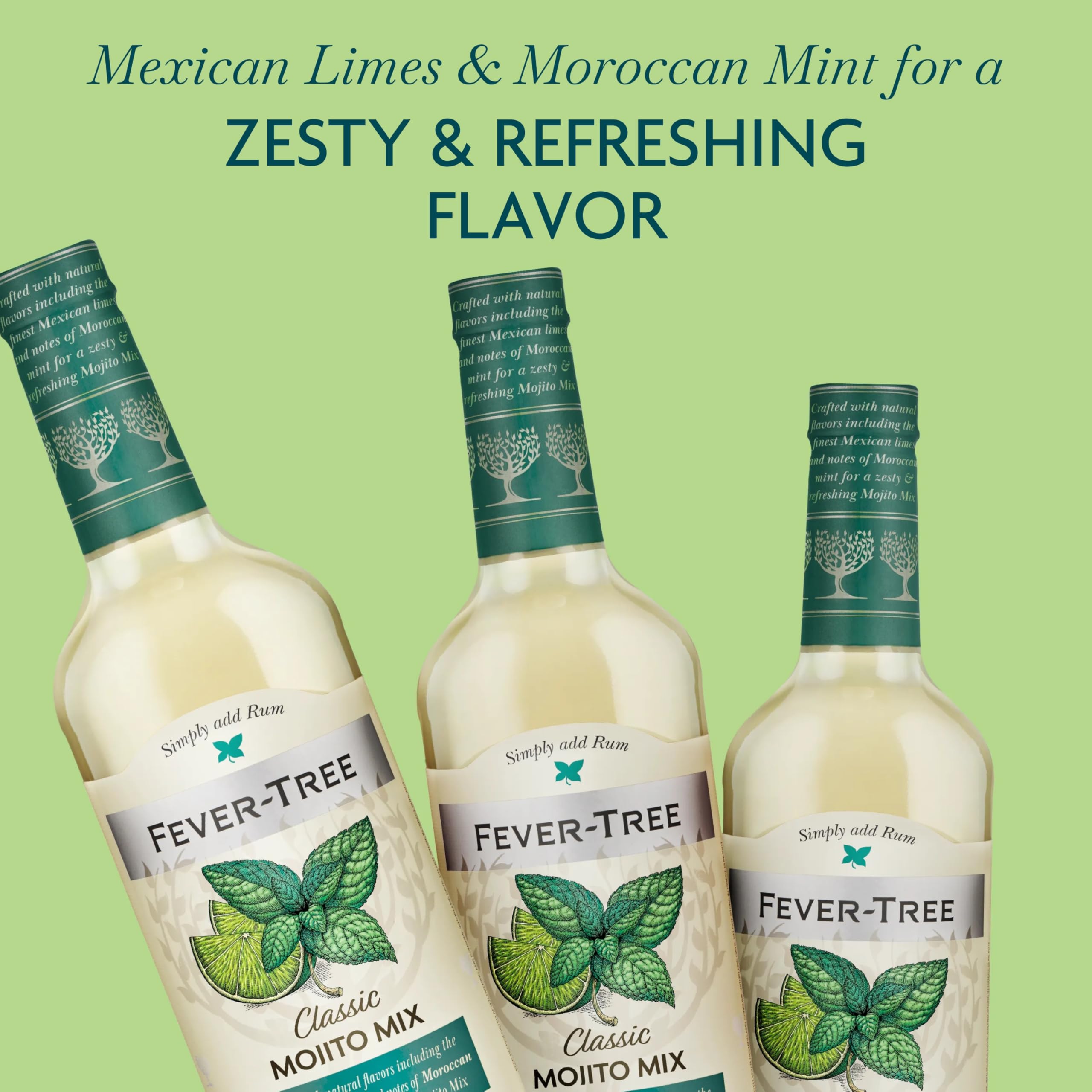 Fever-Tree botella junto a una regla para comparar tamaño práctico