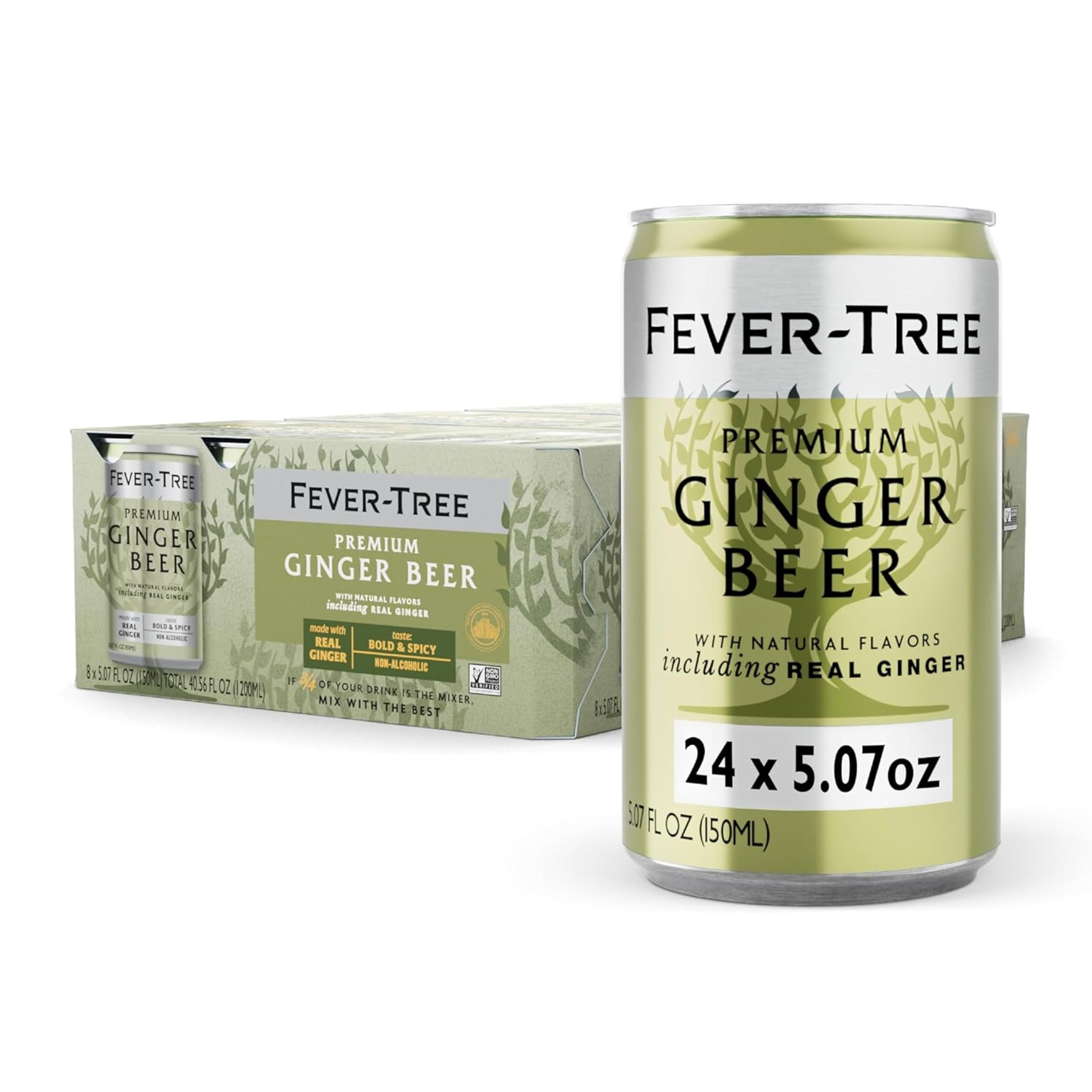 Fever-Tree lata frontal mostrando diseño y tamaño práctico