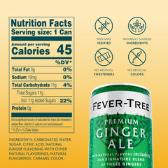 Fever-Tree etiqueta lateral destacando ingredientes naturales y origen