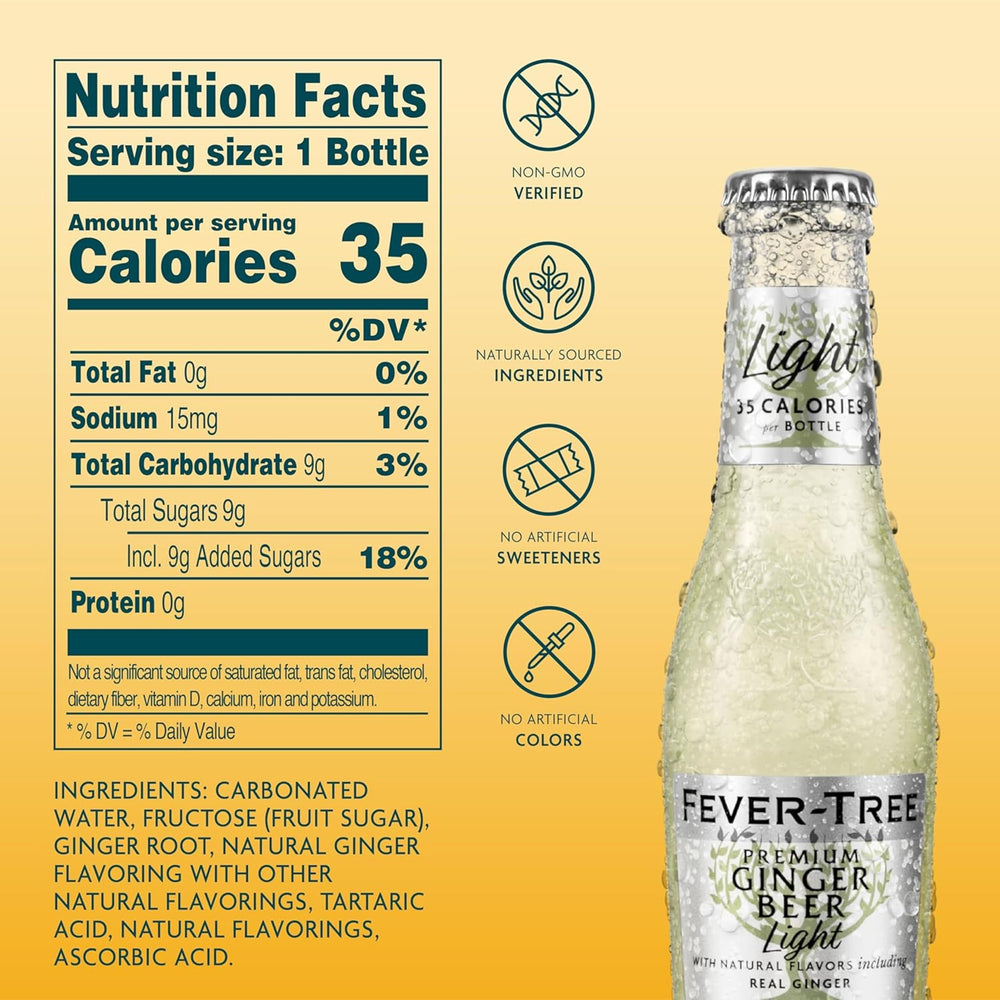 Fever-Tree Light Ginger Beer detalle de burbujas y textura para apreciar frescura