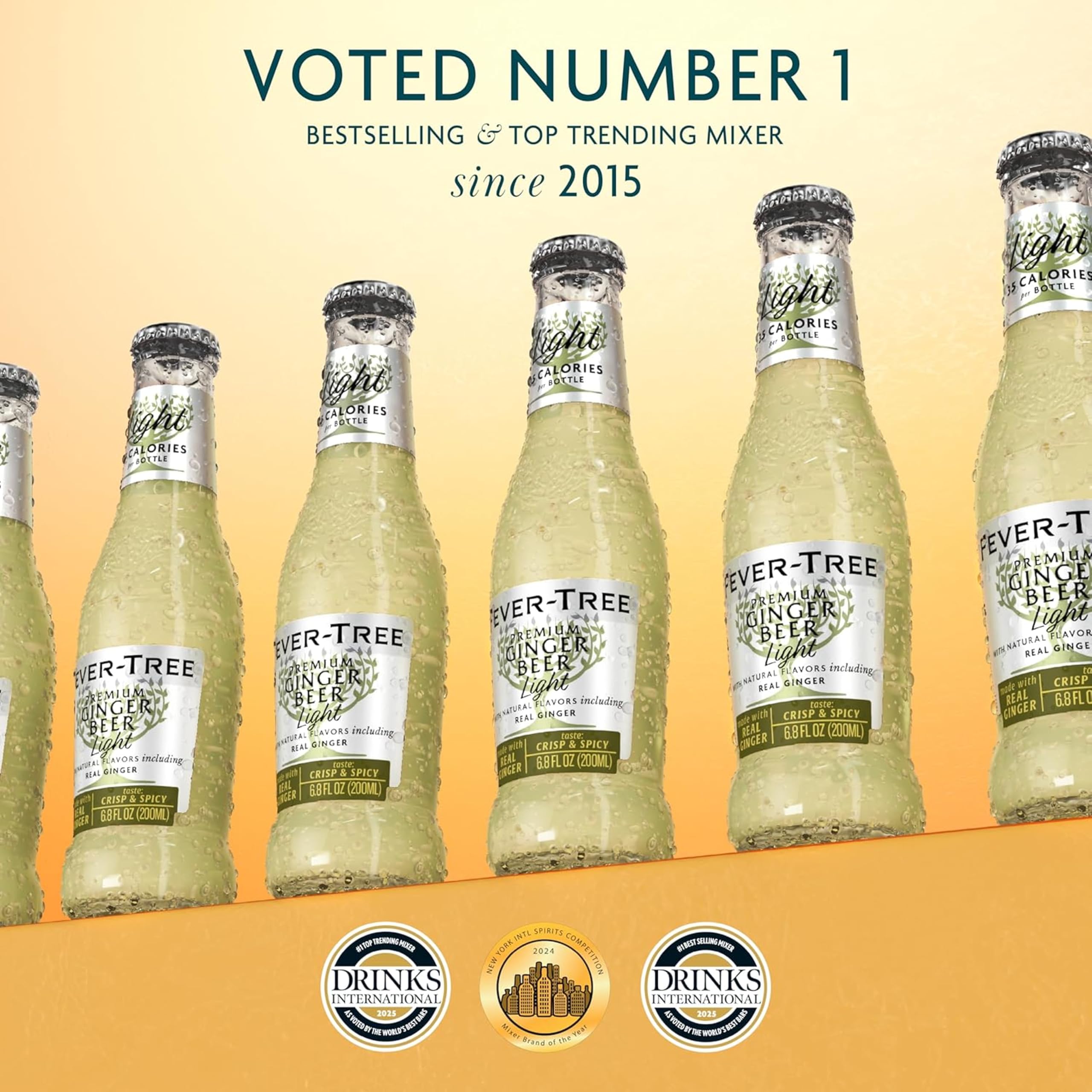 Fever-Tree Light Ginger Beer pack de 24 botellas ideal para reuniones y hostelería