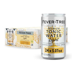 Fever-Tree lata frontal con etiqueta clara y diseño premium