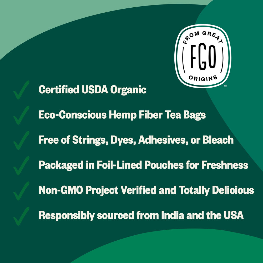 FGO comparación de tamaño con una taza para visualizar cantidad de 100 bolsitas