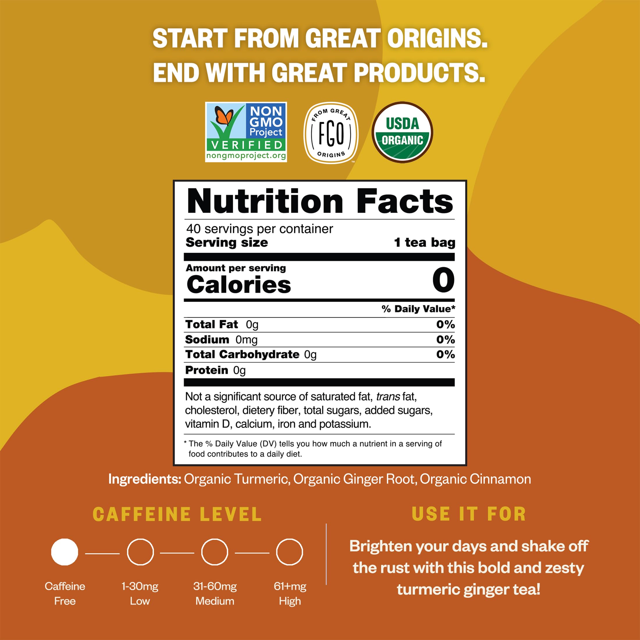 Etiqueta de FGO con sellos USDA Organic y Non-GMO Project visibles en el paquete