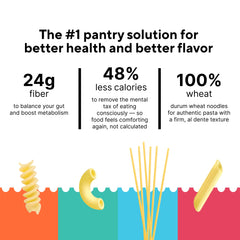 Fiber Gourmet penne detalle interior del tubo que mantiene forma y absorbe salsa