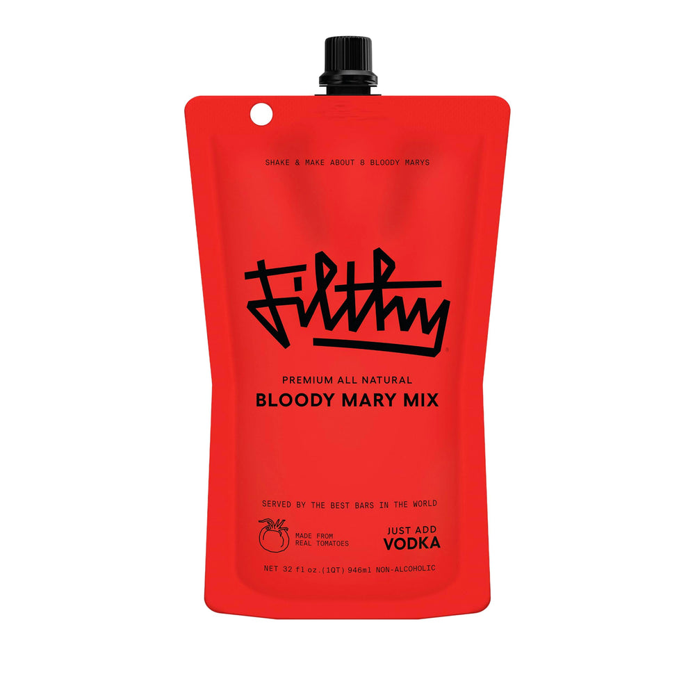 Filthy Food pouch frontal mostrando 32 oz y diseño compacto, ideal para llevar