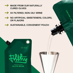 Filthy Food bolsa resellable abierta lista para verter y conservar frescura