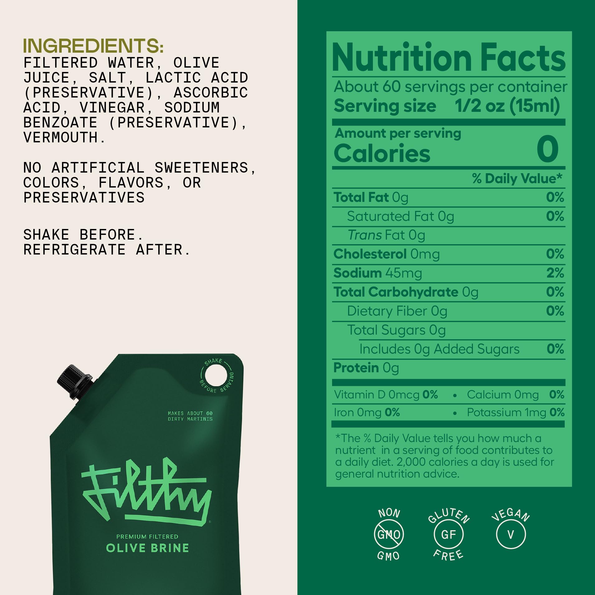Filthy Food bolsa junto a copa para comparar tamaño y facilidad de almacenamiento