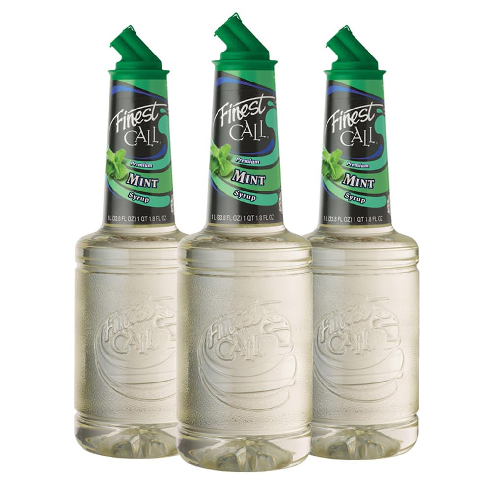 Finest Call botella frontal de menta mostrando etiqueta clara y uso profesional