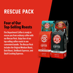 Fire Department Coffee taza servida destacando cuerpo y crema, perfecta para disfrutar