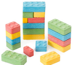 FIRST CLASS VENDING bolsa frontal de BUILDING Blox CANDY muestra sabores y presentación