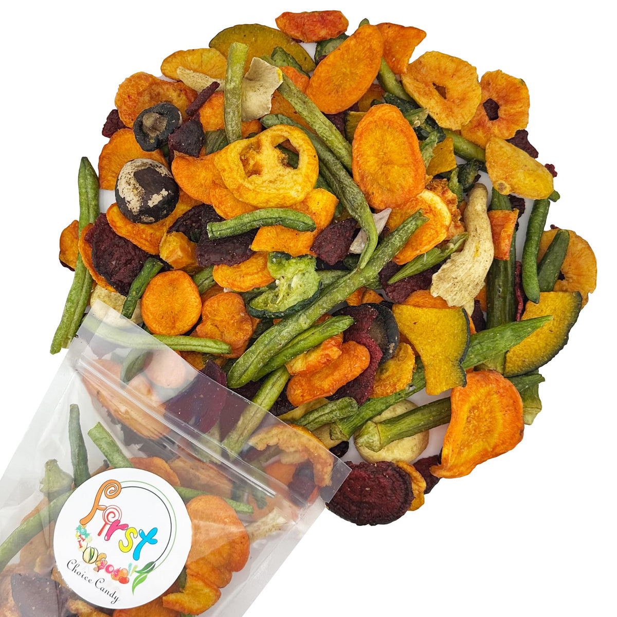 FirstChoiceCandy bolsa frontal Super Mix mostrando mezcla variada y conveniencia resellable