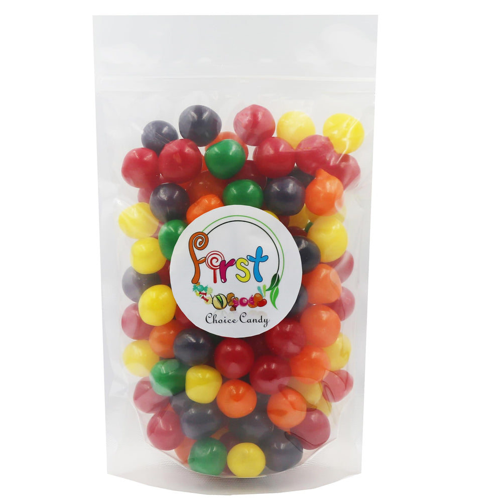 FirstChoiceCandy primer plano textura bolas masticables con recubrimiento ácido
