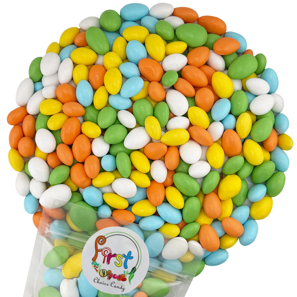 FirstChoiceCandy comparación de tamaño mostrando 2 libras y porciones aproximadas