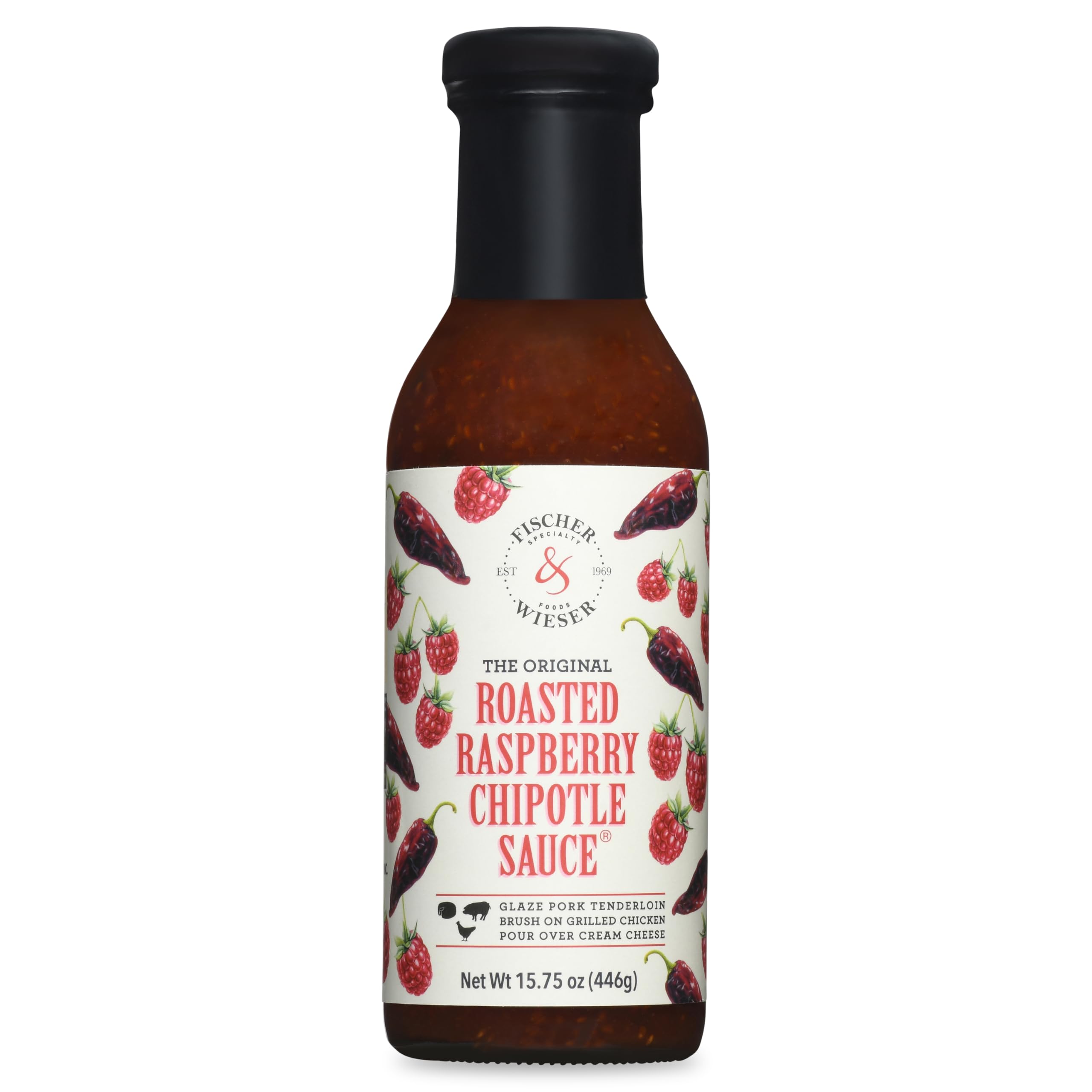 Fischer & Wieser frente del frasco mostrando salsa y etiqueta clara, ideal para descubrir sabor