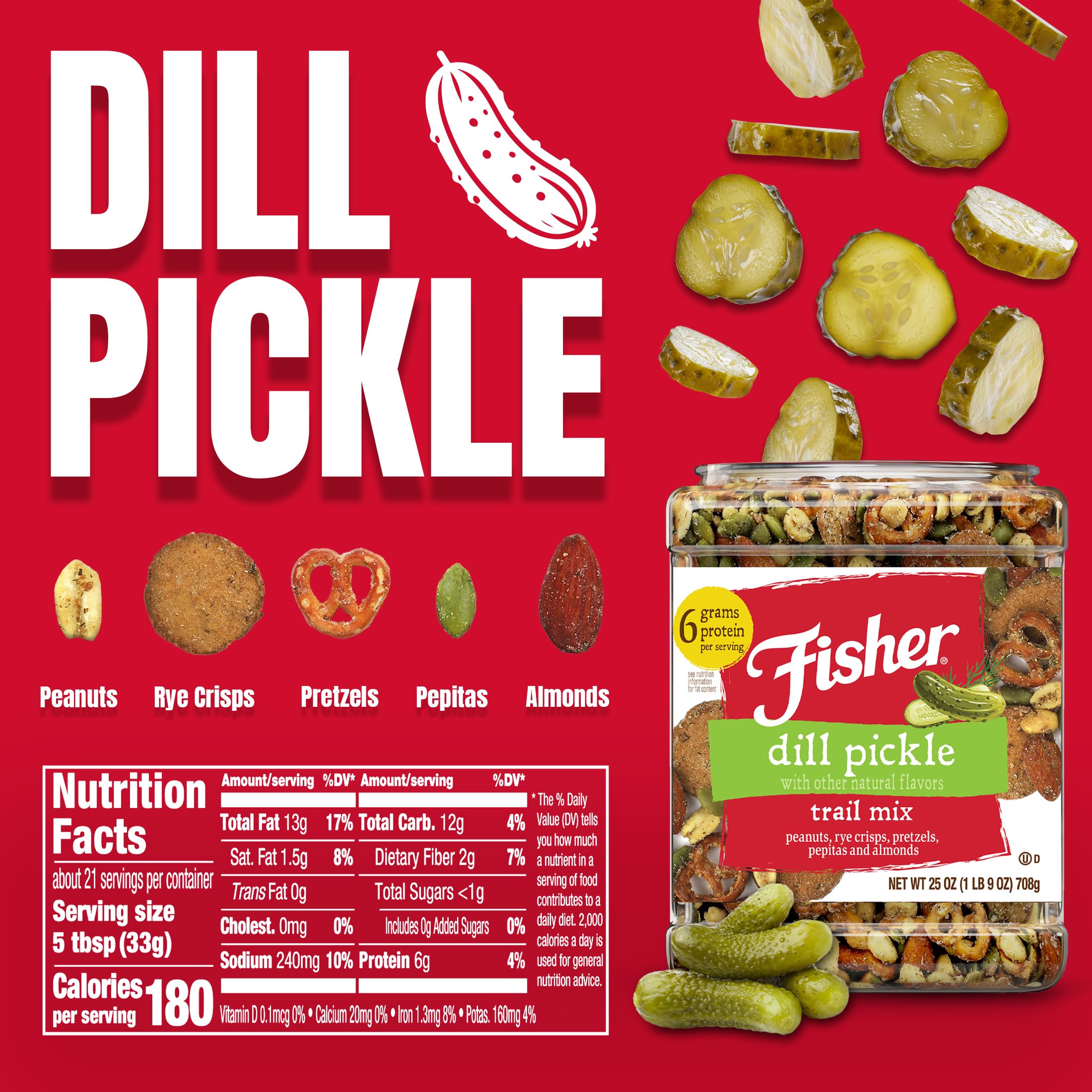 Fisher primer plano de textura con nueces y rye crisps, resalta crujido