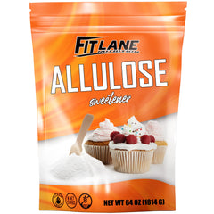 Fit Lane paquete frontal de allulose mostrando tamaño y beneficios