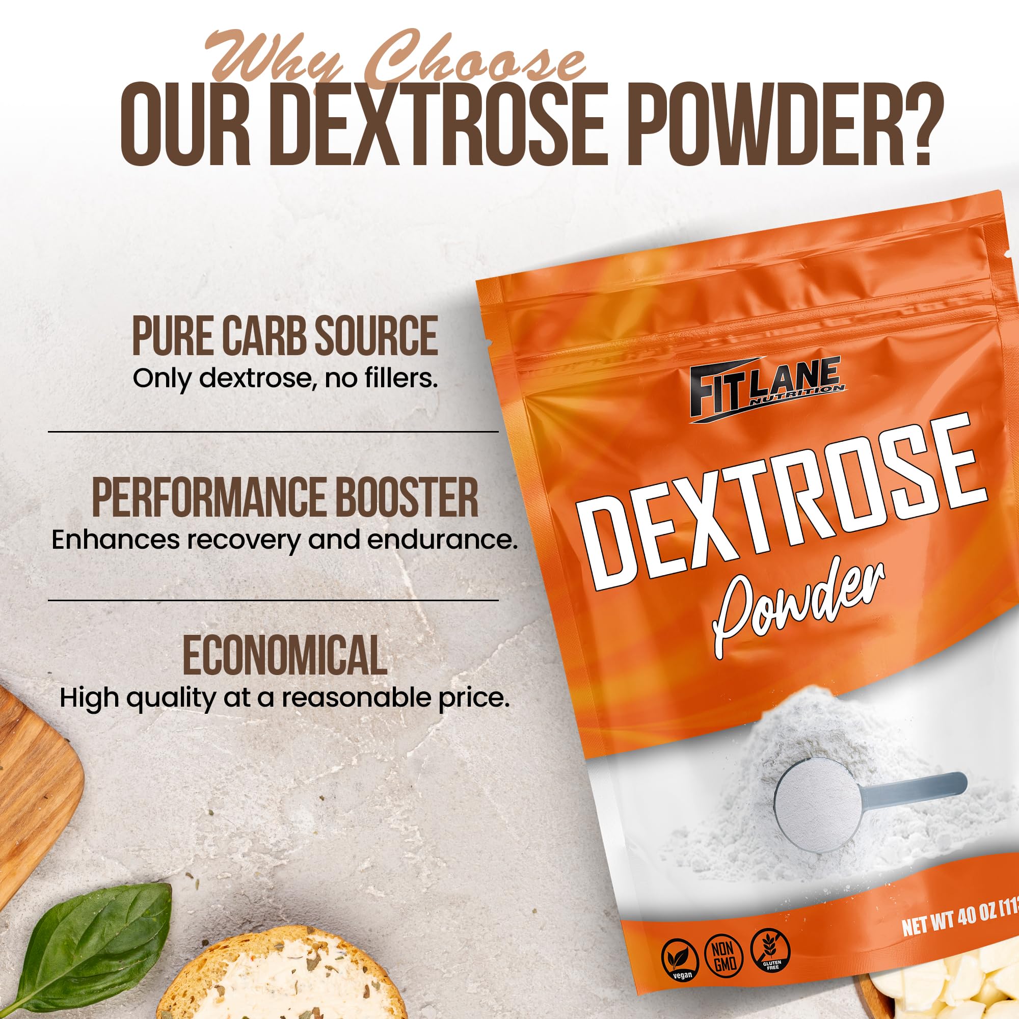 Fit Lane Nutrition polvo dextrosa incorporado en masa de repostería para mejor textura