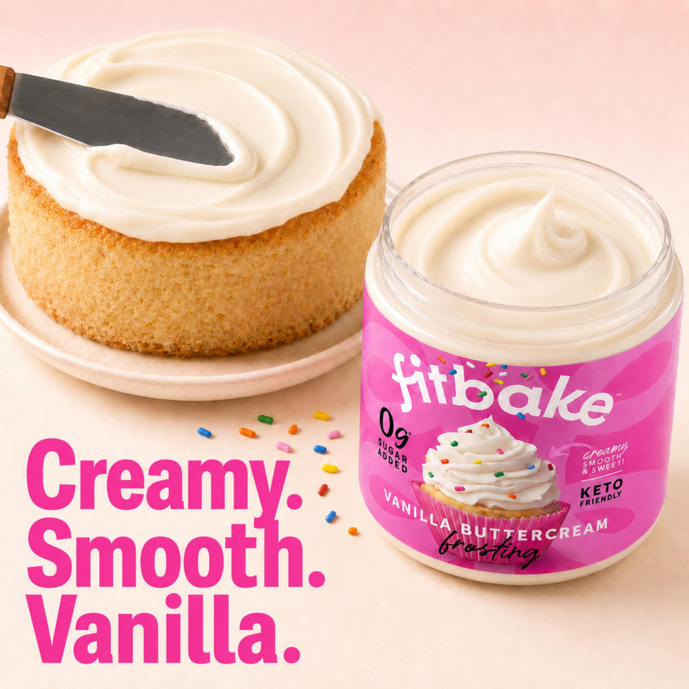 FitBake ingredientes principales mostrando vainilla y manteca saludable