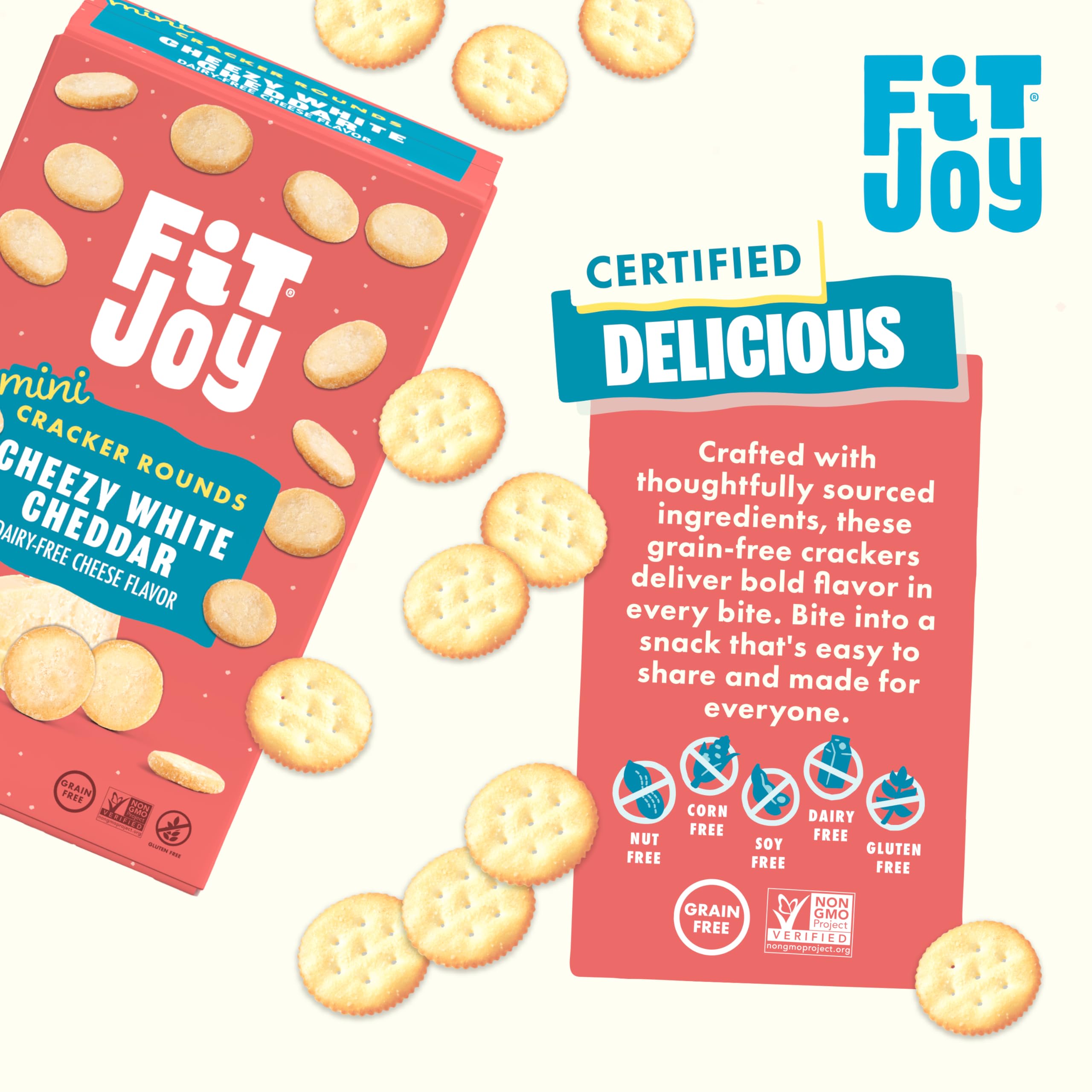 FitJoy galletas en mesa de desayuno promoviendo snack saludable