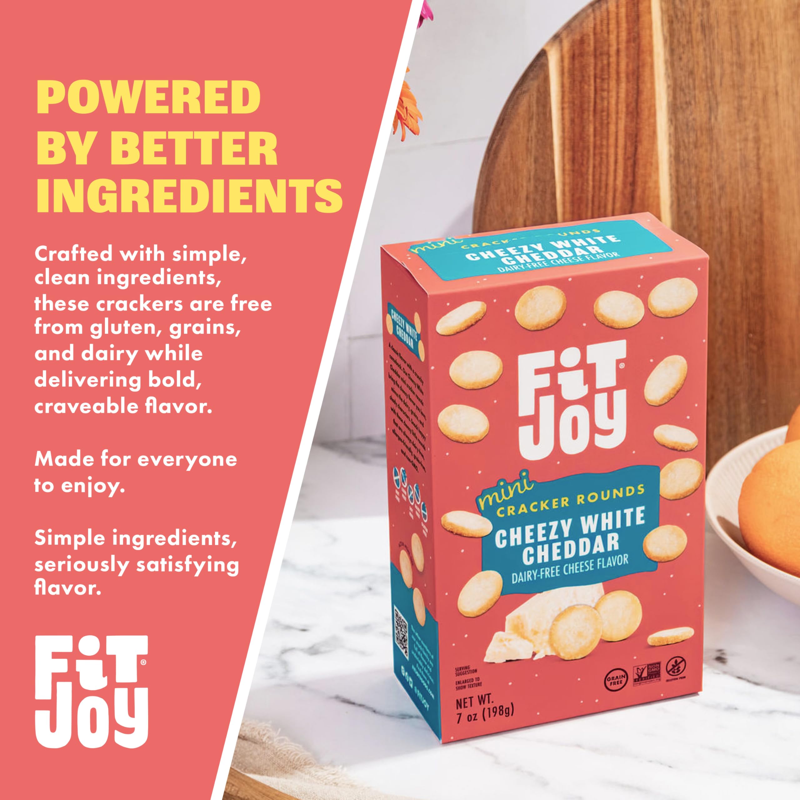 FitJoy galletas junto a dip ilustrando cómo combinan con salsas