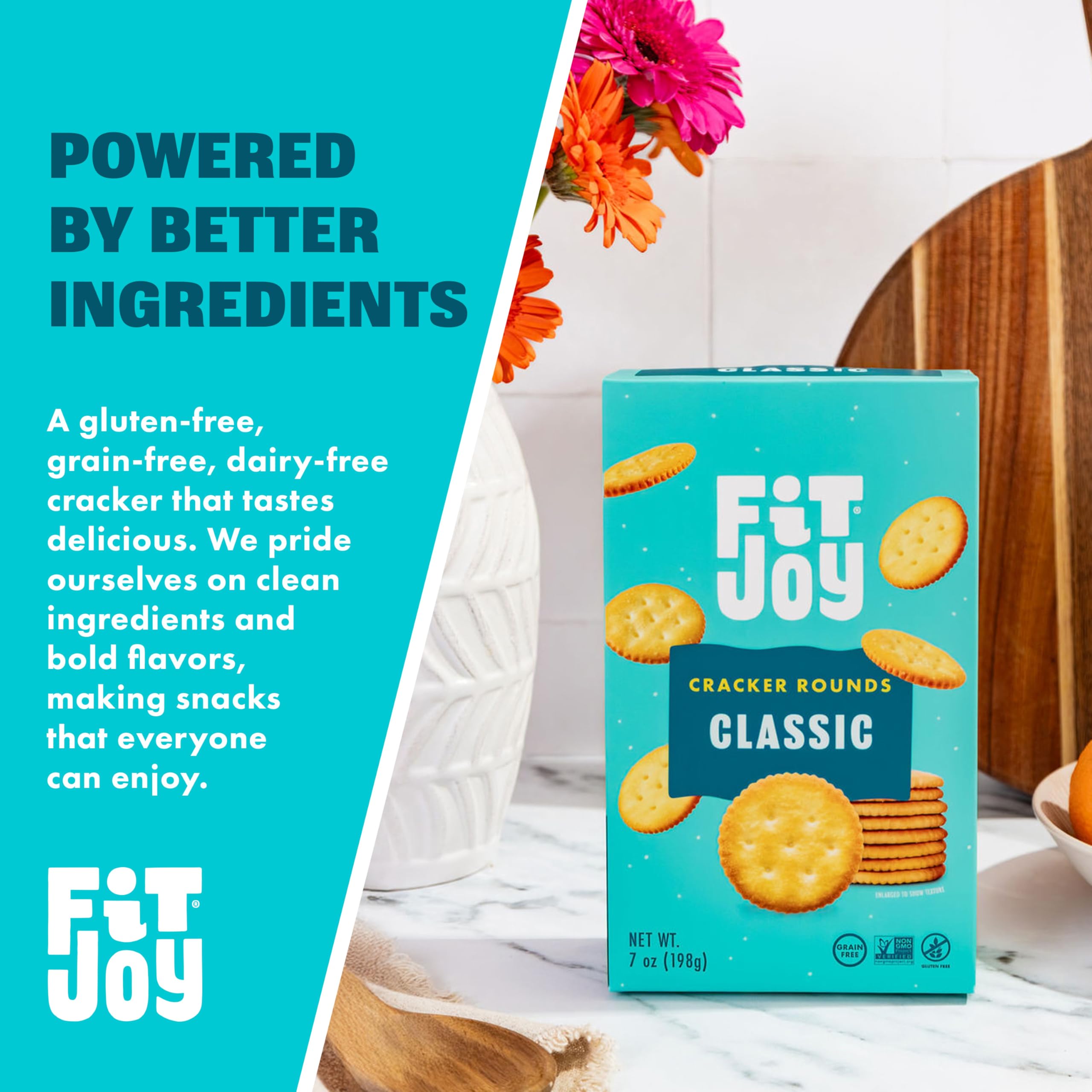 FitJoy galleta en mano para comparar tamaño y control de porciones