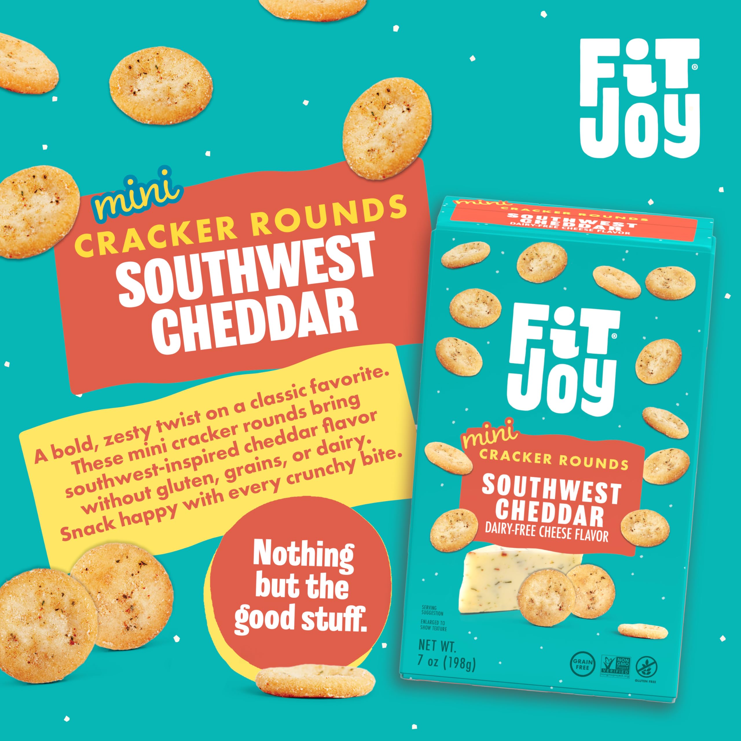 FitJoy crackers en mano para escala y comodidad para llevar