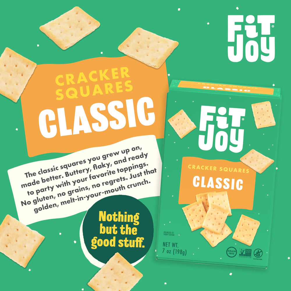 FitJoy cuadrados apilados listos para comer, ideal para control de porciones