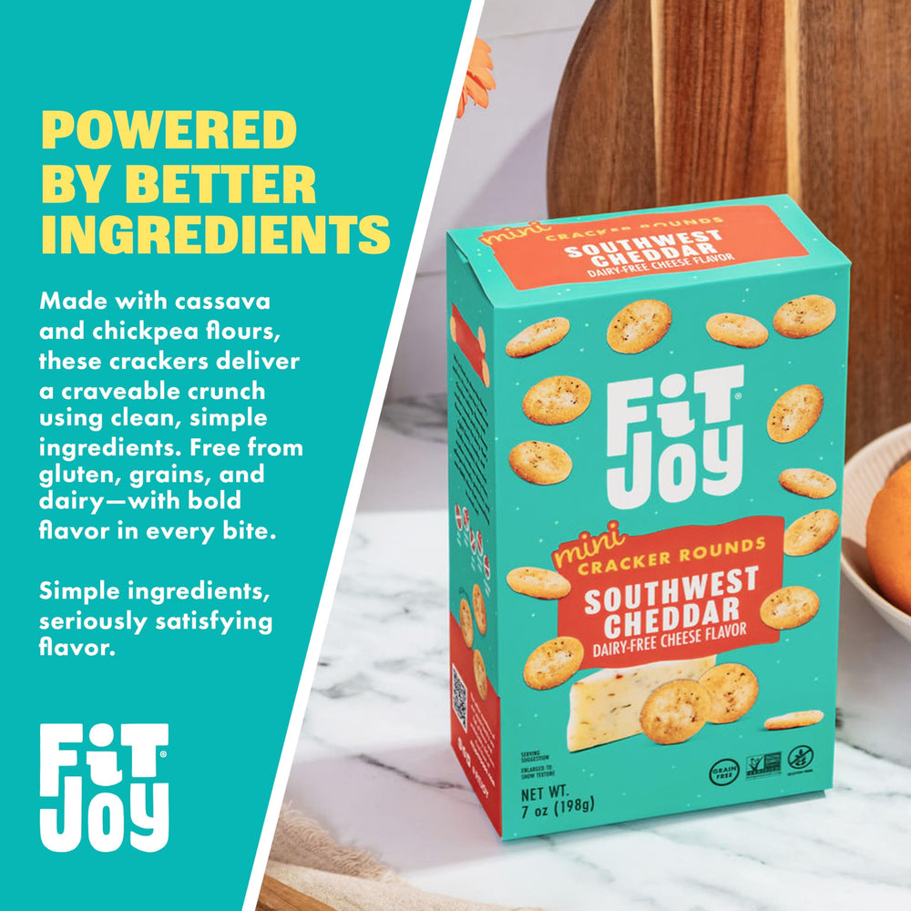FitJoy crackers servidos con dip, idea para aperitivos rápidos