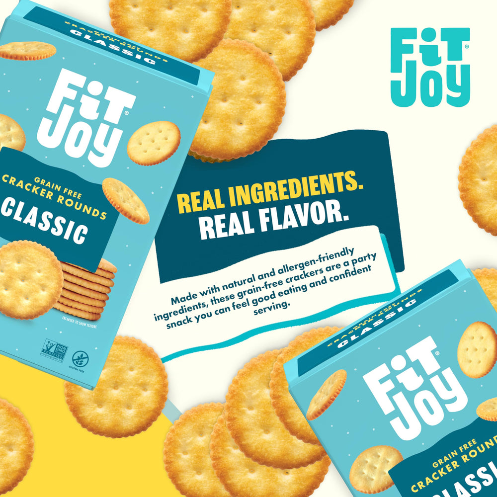 FitJoy galletas servidas en mesa para reunión rápida y apetecible