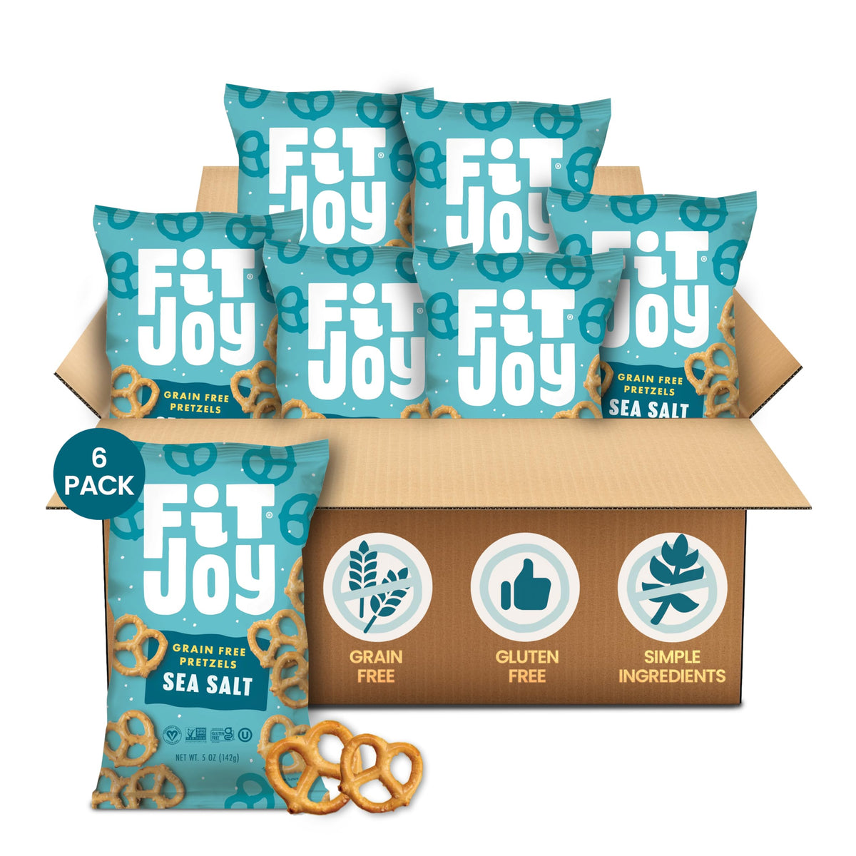 FitJoy pretzel twist frontal mostrando empaque y beneficio snack saludable