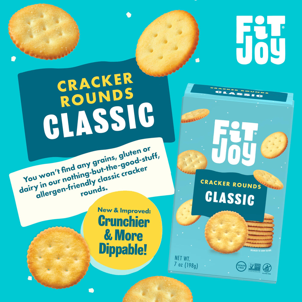 FitJoy galletas en uso con dip mostrando versatilidad para picoteo