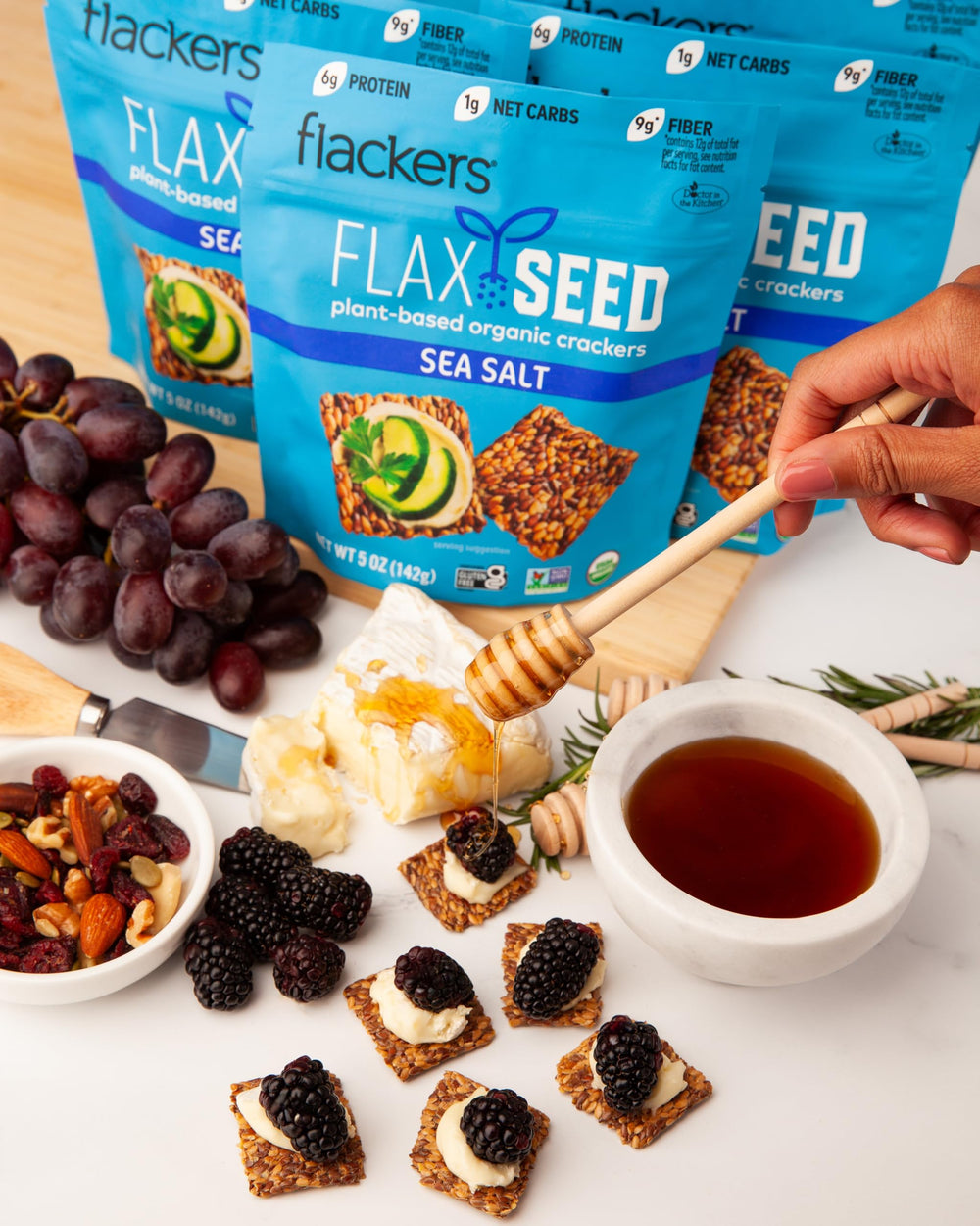 Flackers ingredientes linaza vinagre sal beneficiando pureza orgánica