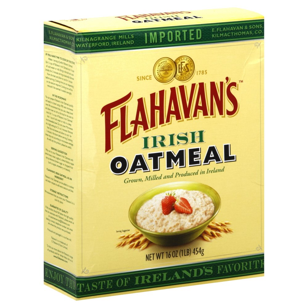 Flahavan's envase frontal mostrando etiqueta tradicional y aspecto casero