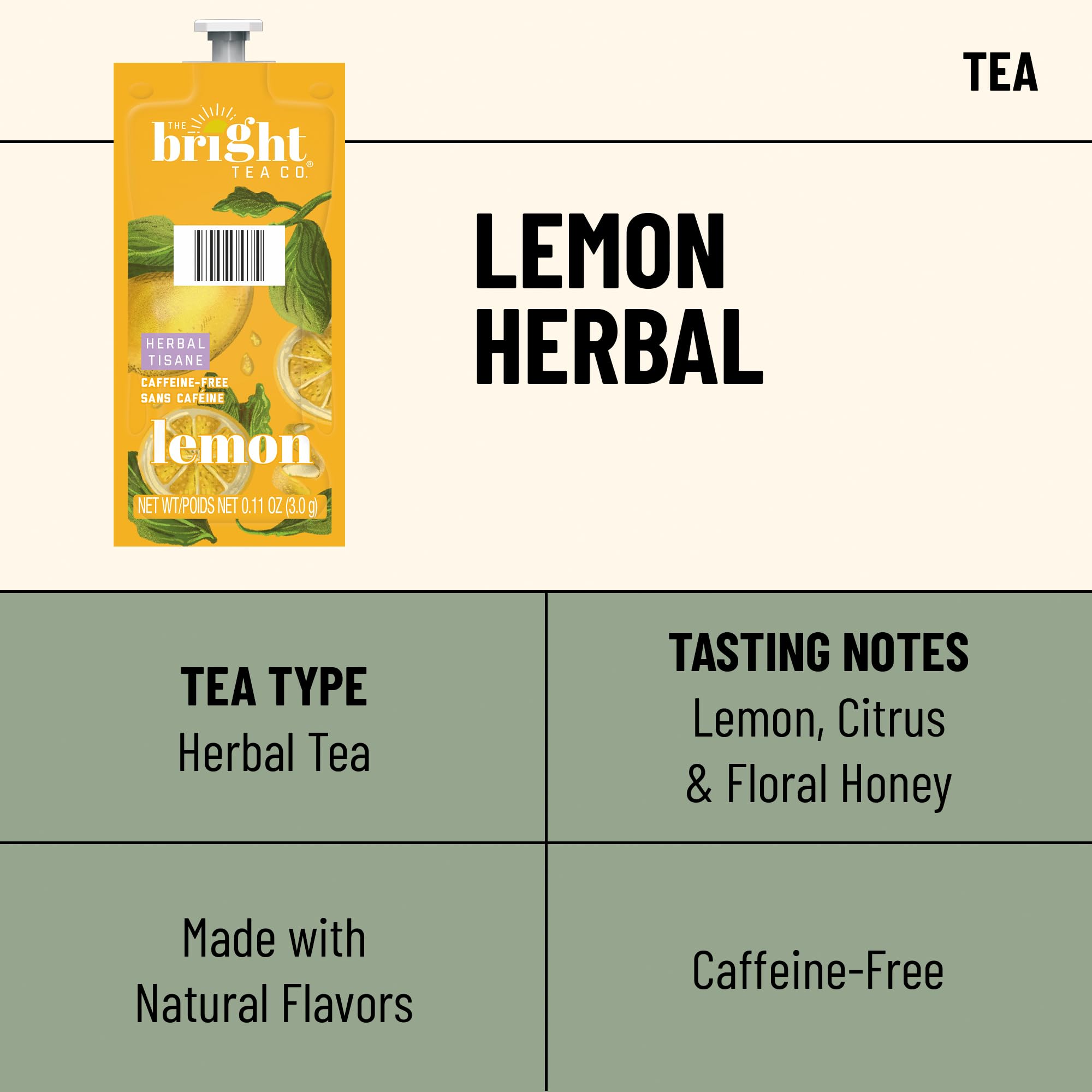 Freshpack Flavia Bright Tea Co. primer plano mostrando sello hermético y limpieza