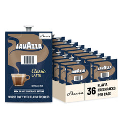 Flavia Lavazza empaque frontal mostrando 36 Freshpacks y claridad de marca