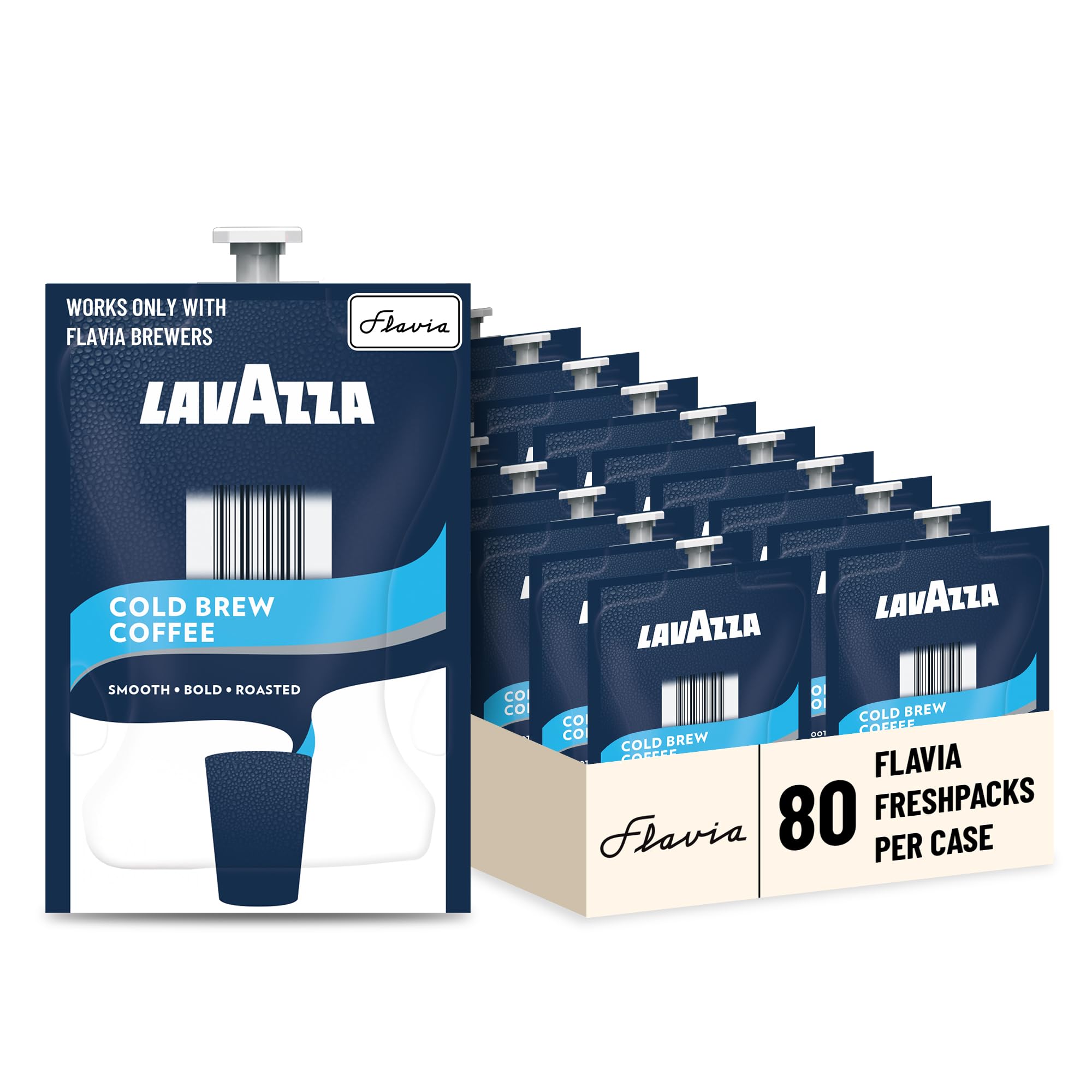 Flavia Lavazza pack frontal mostrando la caja y beneficio de stock para oficinas