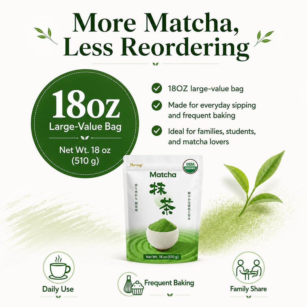 Florvay cucharada medidora con matcha, rendimiento por porción claro