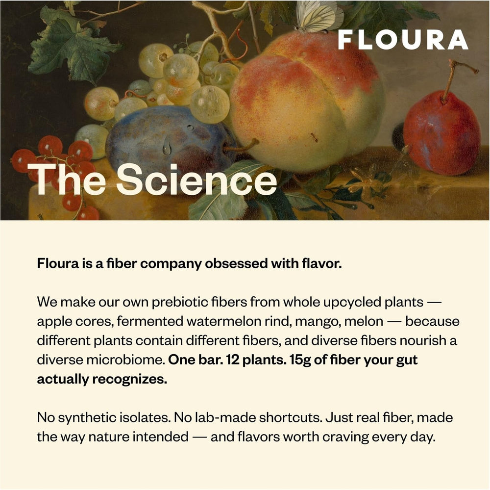 Floura etiqueta nutricional en primer plano, información clara y limpia