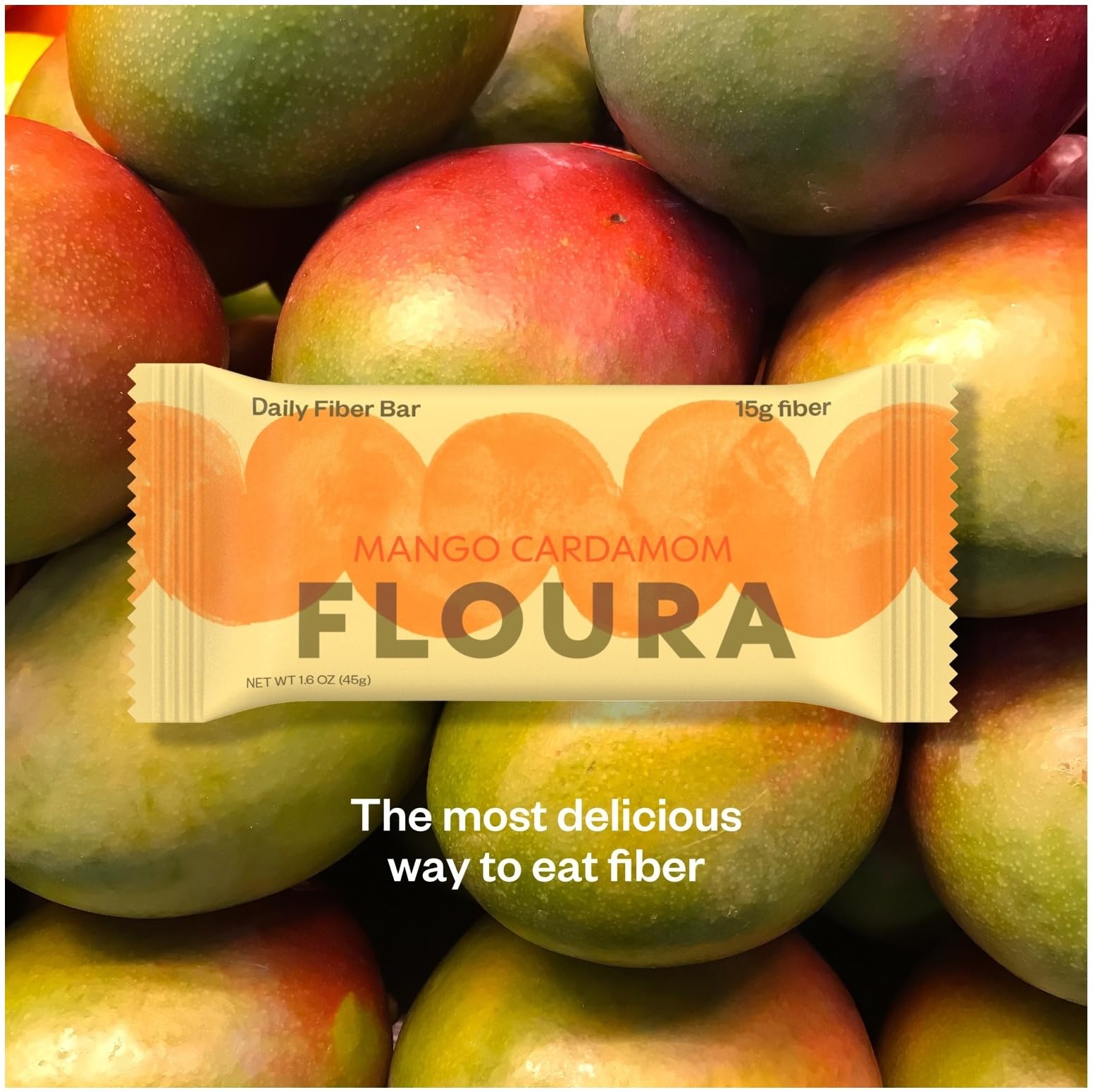 Floura etiqueta nutricional enfocada en 15 g de fibra y menor azúcar por porción