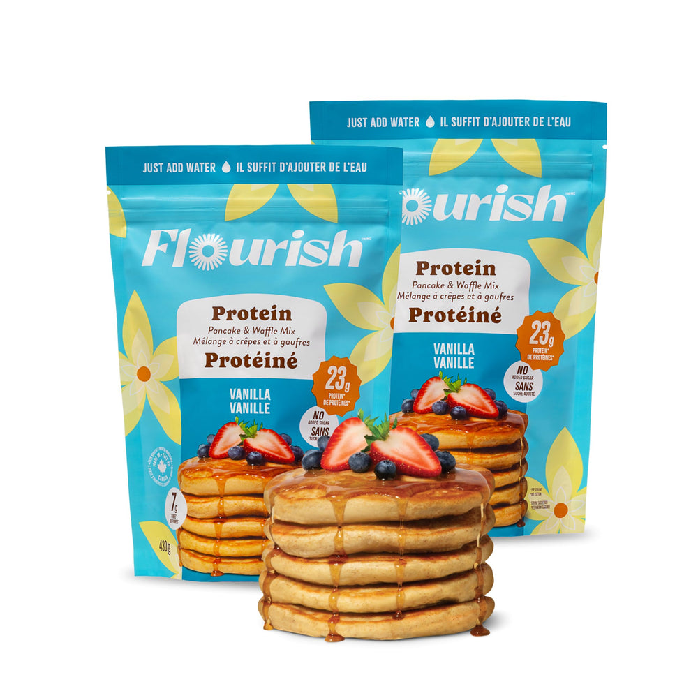 Flourish frente del empaque mostrando etiqueta y beneficios nutricionales