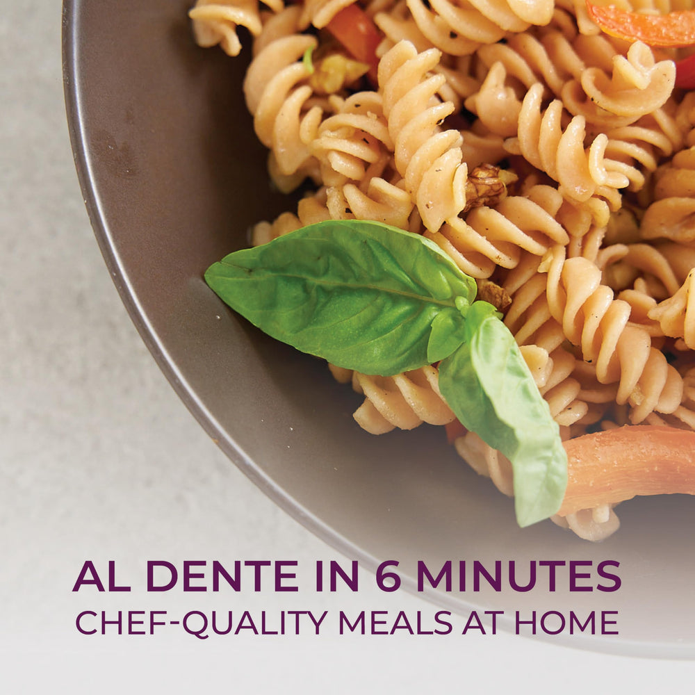 Flower Chef Foods plato servido con fusilli cocinado, ideal para comidas rápidas y nutritivas