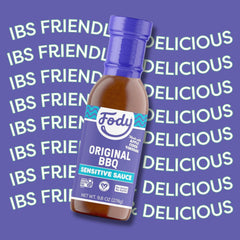 Etiqueta de Fody Original BBQ Sauce con certificaciones baja en FODMAP y sin gluten