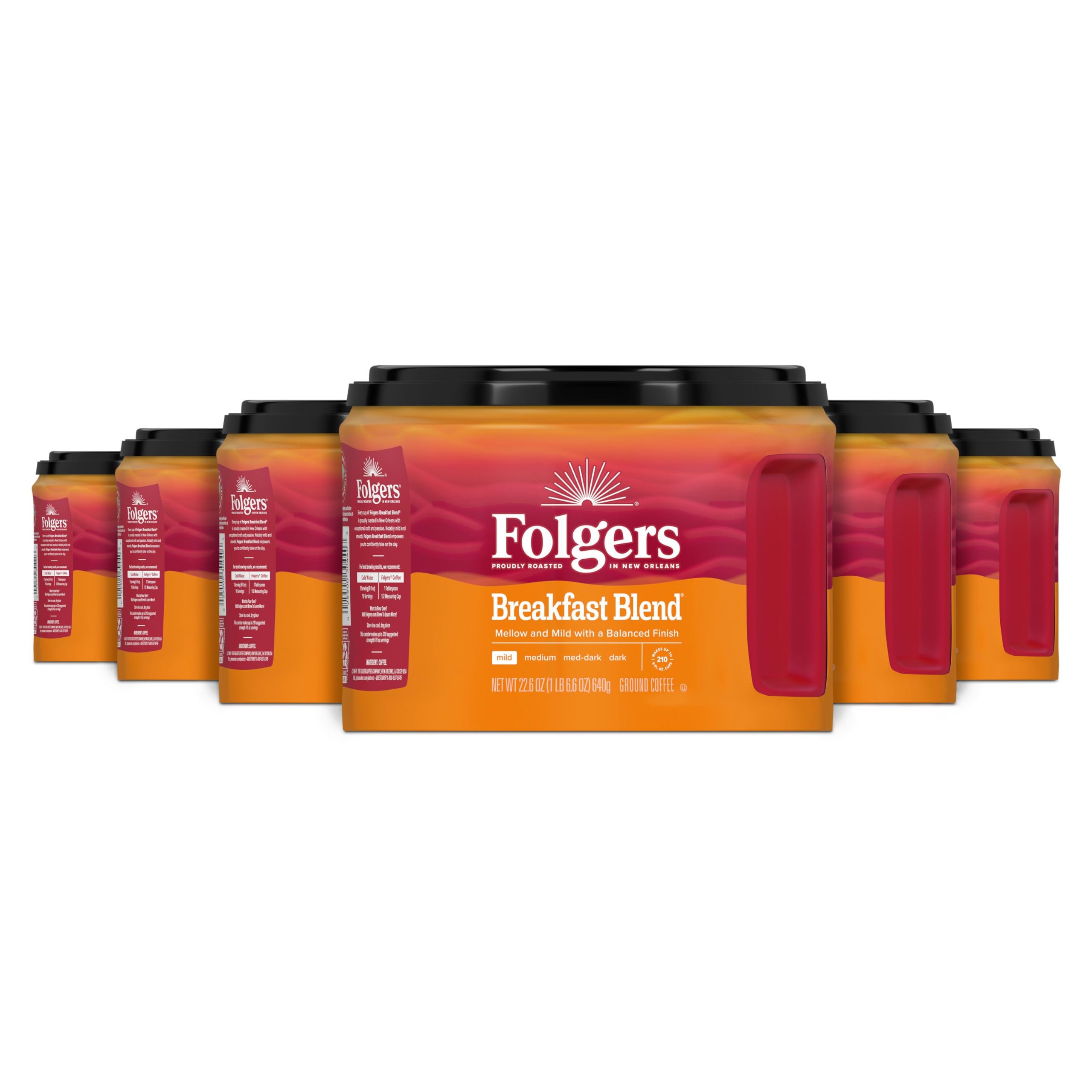 Folgers bote frontal mostrando diseño y beneficio de almacenamiento fresco